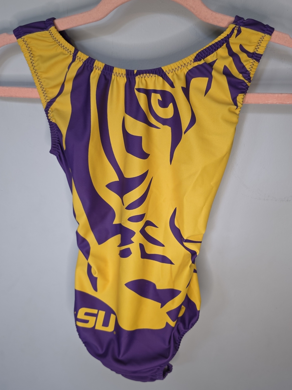 LSU Tigers Purple Gold Tiger Print Gymnastics Leotard No Tag